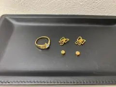 遺品整理]k18一粒ゆれピアス - メルカリ