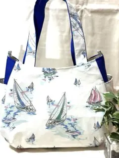 COACH Marine Stripe Rope Tote Bag Blue - メルカリ