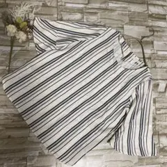 プチ★モンスター様anysis トップス(M)美品！ストライプ　白　普段使い