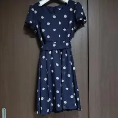 レストローズ ワンピース 水玉 リボンベルト付き