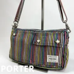 PORTER 吉田カバン ミニ ショルダーバッグ ストライプ レインボー 美品のサムネイル