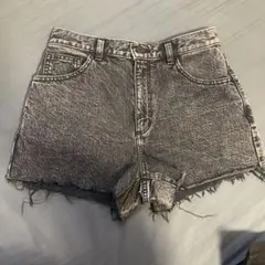 GU ブラックデニム カットオフショートパンツ M