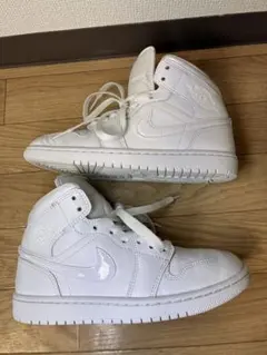 1回短時間着用、美品】ナイキAIRJORDAN白 25 ハイカット ホワイト 