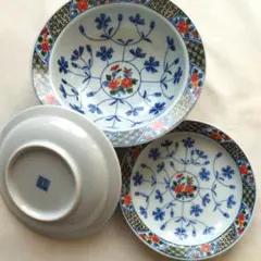 未使用品◆ 有田焼 ◆吾山窯 花絵 ◆小皿 2枚 / 中深皿1枚