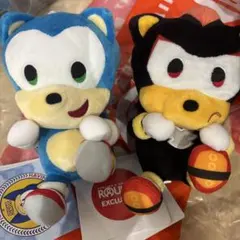 新品タグ付き] ソニック ひょこぴょこぬいぐるみ ラウンドワン 2種
