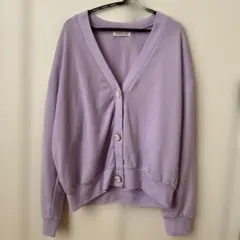 ラベンダー 長袖カーディガン S 150