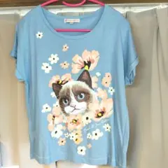 【PAUL & JOE SISTER】猫と花プリント Tシャツ size:1のサムネイル
