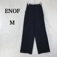 【イナフ】カジュアルパンツ センタープレス ワイド寄り M ブラック