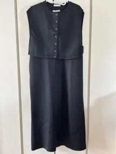 美品☆ショコラフィネローブ　ベスト　レイヤード　ワンピース