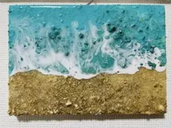 海レジン オーシャンアート　波レジン　SMサイズ　アートパネル　インテリア