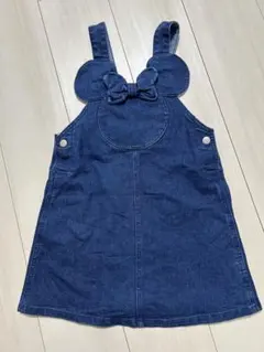 ミニーちゃん風デニムジャンバースカート　プティマインMサイズ