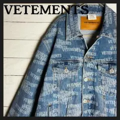 【特別価格】VETEMENTS 総柄ロゴ デニムジャケット　Gジャン　L相当のサムネイル
