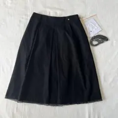 【新品】Courreges スカート ワンポイントメタルロゴ ブラック メッシュのサムネイル