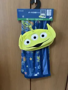 【最終価格】ピクサー　リトルグリーンメン　ポーチ付き冷感ケット