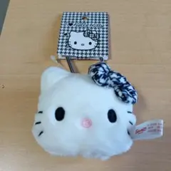 キテイ　フェイス形マスコットホルダー 千鳥格子