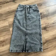 GU スリットスカート　ブラック　グレー　S 長め丈