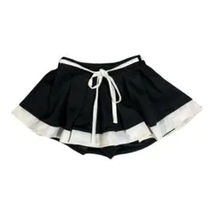 リボン付きミニスカート ショートパンツ スパッツ付き キュロットスカート