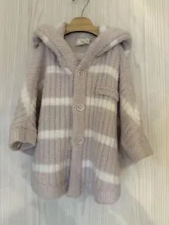 ジェラートピケくま耳ベビーポンチョ ピンク80-90cm