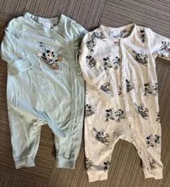 H&M ミッキー ロンパース 2点セット 60cm 綿100%