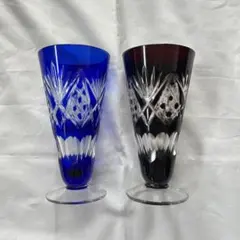 切子グラス　クリスタル　ペア