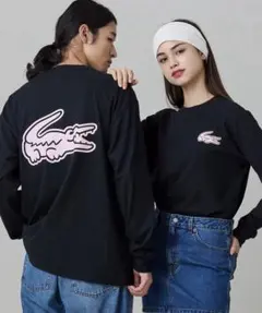 ラコステ 鹿の子オーバーサイズプリントロングスリーブTシャツ