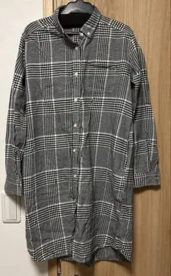 チェック柄 長袖シャツ 綿　GU ジーユー　ロングシャツ