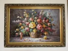 美品】ルノアール 絵画 「花瓶の黄金の菊」 - メルカリ