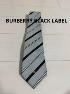 BURBERRY BLACK LABELストライプデザイン ネクタイ 青色 茶色