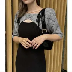 【新品未使用】ニットボレロワンピセット　ブラック　ナイスクラップ