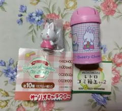 サンリオ　チアリーチャム　レトロ ゴミ箱缶　めじるしアクセサリー　セット