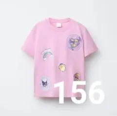 新品ザラ サンリオステッカー風Tシャツ150-160ピンク140メロクロシナモン