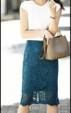 GU タイトスカート 花柄 レース