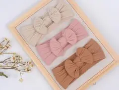 リボン付きヘアバンド3個セット 髪飾り 髪留め カチューシャ 花 かわいい