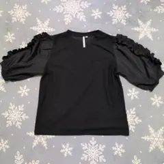 HK WORKS LONDON フリル袖カットソー ブラック LLのサムネイル