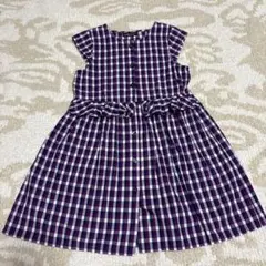 BeBe ワンピース 紫系チェック　120