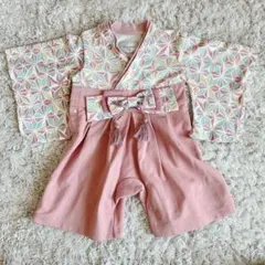 ベビー袴 初節句 ひなまつり ロンパース ピンク 70cm mocmof