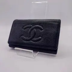 【美品】（6/30まで限定価格）CHANEL ブラックレザー キーケース