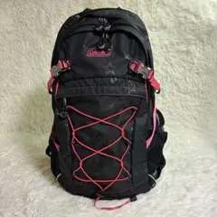Coleman　星柄　バッグパック　リュック　機能性　30L　黒×ピンク