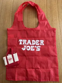 Trader Joe's　マイクロトート　エコバッグ　レッド
