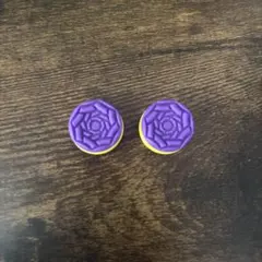 コントローラスティックキャップ 紫と黄色 2個セット