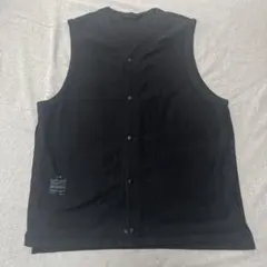 無印良品　黒 コットン ベスト S-M