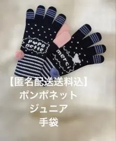 【匿名配送送料込】ポンポネットジュニア　手袋　大人使用可能　ブラック系のサムネイル