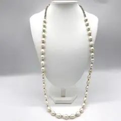 【ソーティング付】◆淡水真珠 ロングネックレス◆バロックパール 本真珠