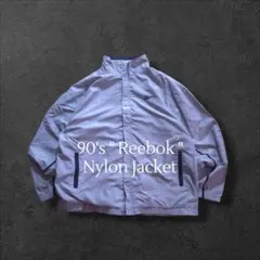 90s Reebok リーボック ナイロンジャケット 刺繍ロゴ 万国旗タグ
