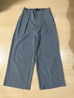 ZARA ストライプ ワイドパンツ ウエストゴム