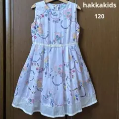 ハッカ　キッズ　上品　ノースリーブ　タック　ワンピース　ドレス　春　夏