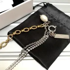 新品JUSTINE CLENQUET ネックレス パール　ゴールド&シルバー