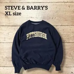 STEVE & BARRY'Sカレッジロゴスウェットネイビー刺繍ビッグサイズXLのサムネイル