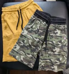 USコットン100% 迷彩柄 無地ハーフパンツ130
