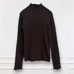 GRL グレイル メロウネックリブニット トップス ブラウン 肌触り柔らか M